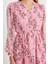 2137 Desenli Şifon Elbise - Pembe 5