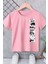 Erkek Çocuk Tişört %100 Pamuk Anime Baskılı Siyah Beyaz Pembe Çocuk T-Shirt 4