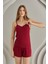 Bordo Weekend Bra Form Şort Takım 3