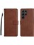 Kart Yuvası Klasik Düz Renk ile Samsung Galaxy S24 Ultra Için Flip Case (Yurt Dışından) 1