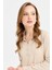 Kadın Polo Yaka Ince Triko Bluz Bej 2