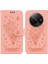 Xiaomi Redmi A3 Kart Yuvaları Kabartma Gül Çiçekler Flip Pu Deri (Yurt Dışından) 1