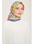 Çiçek Desenli Twill İpek Eşarp 24Ya9106 54 54 1