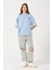 Kadın Bisiklet Yaka Baskılı Oversize T-Shirt 2