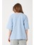 Kadın Bisiklet Yaka Baskılı Oversize T-Shirt 3