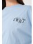 Kadın Bisiklet Yaka Baskılı Oversize T-Shirt 5