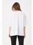 Kadın Bisiklet Yaka Baskılı Oversize T-Shirt 4