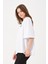 Kadın Bisiklet Yaka Baskılı Oversize T-Shirt 5