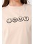 Kadın Bisiklet Yaka Baskılı Oversize T-Shirt 5