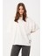 Kadın Bisiklet Yaka Baskılı Oversize T-Shirt 4