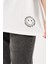 Kadın Bisiklet Yaka Baskılı Oversize T-Shirt 5