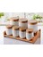 Bambu Standlı Bambu Kapaklı Porselen Baharatlık Baharat Takımı 1