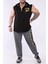 Erkek Fitness Bodybuilding Kapşonlu Yelek Siyah Big Sam 3625 5