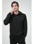 Siyah Regular Fit Pamuklu Kapüşonlu Sweatshirt 1