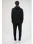Siyah Regular Fit Pamuklu Kapüşonlu Sweatshirt 3