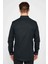Slim Fit Dar Kesim Düğmeli Yaka Oxford Doku Pamuk Siyah Erkek Gömlek 2