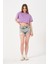 Kadın Bisiklet Yaka Yıkamalı Crop T-Shirt 4