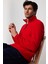 Unisex Standart Fit Anti-pilling Tüylenme Yapmayan Soğuk Geçirmez Kırmızı Dik Yaka Polar Sweatshirt 2