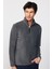Erkek Standart Fit Rahat Kesim Tüylenme Yapmayan Soğuk Geçirmez Antrasit Dik Yaka Polar Sweatshirt 2
