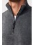 Erkek Standart Fit Rahat Kesim Tüylenme Yapmayan Soğuk Geçirmez Antrasit Dik Yaka Polar Sweatshirt 4