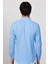 Slim Fit Uzun Kollu Biyeli Yaka Düğmeli Keten Mavi Erkek Gömlek 5