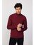 Slim Fit Dar Kesim Yarım Balıkçı Yaka Desenli Tüylenmeyen Bordo Erkek Triko Kazak 1