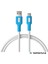 Coral Hızlı Şarj Usb Type A Type-C 120 Cm 3.0a Beyaz Kablo Beyaz-Mavi Uçlar 2