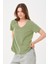 Kadın Basic V Yaka T-Shirt 2