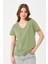Kadın Basic V Yaka T-Shirt 3