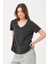 Kadın Basic V Yaka T-Shirt 1