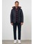 Erkek Lacivert Çıtçıtlı Kapüşonlu Dynamic Fit Rahat Kesim Mont 3