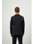 Erkek Siyah Poliviskon Trend Çizgili Desen Slim Fit Mono Yaka Takım Elbise 5
