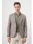 Erkek Haki Dokuma Slim Fit Torba Cep Mono Yaka Spor Ceket 1