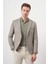 Erkek Haki Dokuma Slim Fit Torba Cep Mono Yaka Spor Ceket 2