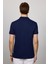 Erkek Slim Fit Dar Kesim Pamuk Düz Pike Lacivert Polo Yaka Tişört 5