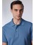 Erkek Slim Fit Dar Kesim %100 Pamuk Düz Pike Indigo Polo Yaka Tişört 1