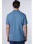 Erkek Slim Fit Dar Kesim %100 Pamuk Düz Pike Indigo Polo Yaka Tişört 5