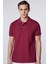 Erkek Slim Fit Dar Kesim Pamuk Düz Pike Bordo Polo Yaka Tişört 1