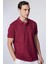 Erkek Slim Fit Dar Kesim Pamuk Düz Pike Bordo Polo Yaka Tişört 4