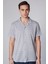 Slim Fit Kısa Kollu Dar Kesim Apaj Yaka Örme Kumaş Yazlık Gri Erkek Gömlek 2