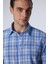 Slim Fit Uzun Kollu Dar Kesim Kareli Keten Doku Yazlık Erkek Gömlek 1