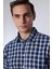 Slim Fit Uzun Kollu Dar Kesim Kareli Keten Doku Yazlık Erkek Gömlek 2