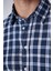 Slim Fit Uzun Kollu Dar Kesim Kareli Keten Doku Yazlık Erkek Gömlek 4