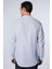 Slim Fit Uzun Kollu Dar Kalıp Hakim Yaka Çizgili Yazlık Keten Doku Erkek Gömlek 5