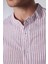 Slim Fit Uzun Kollu Dar Kalıp Hakim Yaka Çizgili Yazlık Keten Doku Erkek Gömlek 4