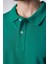 Erkek Slim Fit Dar Kesim Pamuk Düz Pike Yeşil Polo Yaka Tişört 4