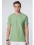 Erkek Slim Fit Dar Kesim Pamuk Yumuşak Dokulu Desenli Yeşil Bisiklet Yaka Tişört 3