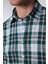 Slim Fit Uzun Kollu Dar Kalıp Kareli Keten Doku Yazlık Erkek Gömlek 4