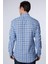 Slim Fit Uzun Kollu Dar Kalıp Kareli Keten Doku Yazlık Erkek Gömlek 5