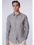 Erkek Slim Fit Dar Kesim Uzun Kollu %100 Pamuk Keten Doku Çizgili Gömlek 1